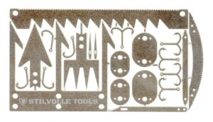 stilvolle tools survival card tool hook size that contains the 12 features to help survival card 12 survival time to card size, hook small, arrowhead a, arrowhead b, (silver)