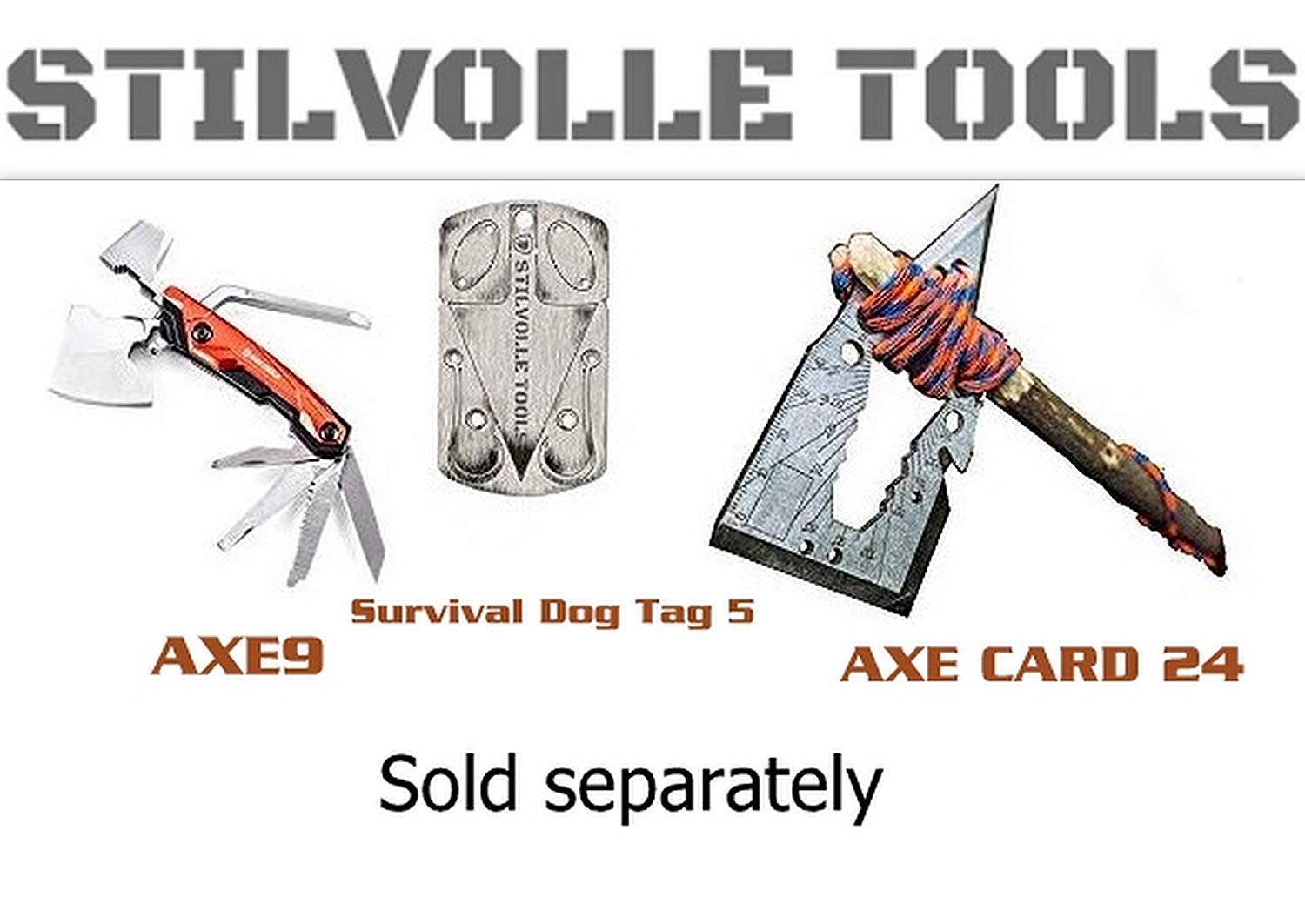 Stilvolle Tools Survival Card Tool Hook Size That Contains The 12 Features to Help Survival Card 12 Survival time to Card Size, Hook Small, Arrowhead A, Arrowhead B, (Silver)