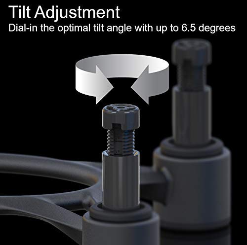 IsoAcoustics Aperta Series Isolation Speaker Stands with Tilt Adjustment: Aperta300 (11.8" W x 7.9" D) Silver (Single)