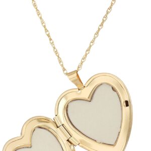 Amazon Essentials 14k Gold-Filled Large Satin and Polished Finish Hand Engraved Heart Shaped Locket Necklace, 18" (previously Amazon Collection)