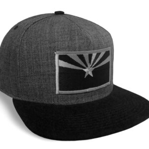 Arizona State Flag Black and Grey Classic Baseball Cap Flat Brim Hat Snapback