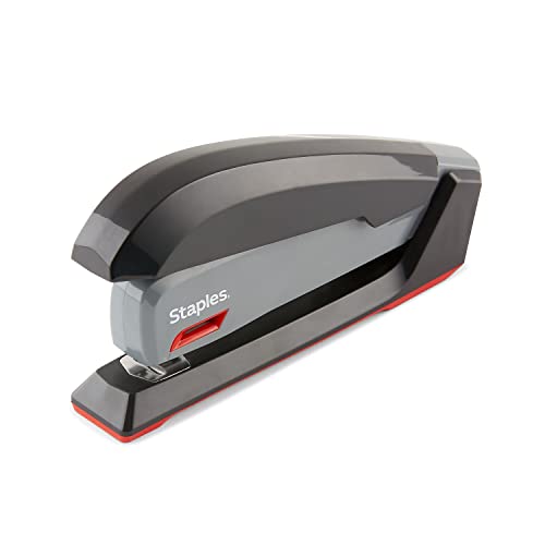 Staples 1798852 One-Touch Desktop Stapler Full-Strip Capacity Gray/Black/Red (44425)