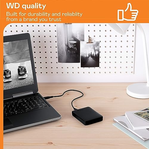 WD 1TB Elements Portable External Hard Drive for Windows, USB 3.2 Gen 1/USB 3.0 for PC & Mac, Plug and Play Ready - WDBUZG0010BBK-WESN