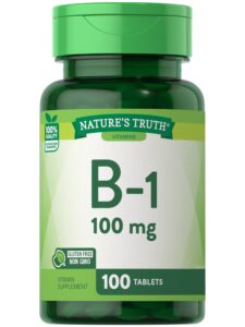 nature's truth vitamin b1 100mg (thiamine) | 100 count | vegetarian, non-gmo & gluten free supplement