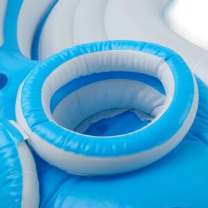 Intex 56299EP 145 x 125 x 20 Inch Splash N Chill Inflatable Lake and Pool Relaxation Island Lounger Seat for up to 7 Adults, Blue and White