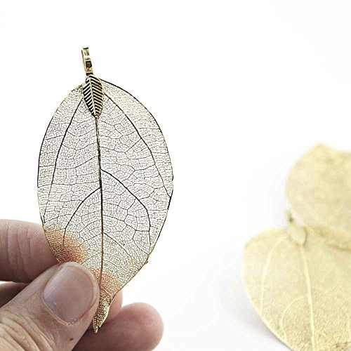 BOUTIQUELOVIN Gold Casual Long Leaf Necklaces for Women Boho Feather Costume Statement Necklaces Extra Long Gypsy Necklace