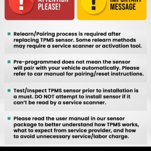 MORESENSOR Signature Series 315MHz TPMS Tire Pressure Sensor 4-Pack | Preprogrammed for Select 120+ American Brand Models | Replacement for 6F2Z-1A189-A 7L1Z-1A189-A | Snap-in | NX-S042-SN-4