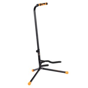 ortega guitars acoustic & electric guitar stand w/tripod legs and cradle for single instrument-black (ogs-1bk)