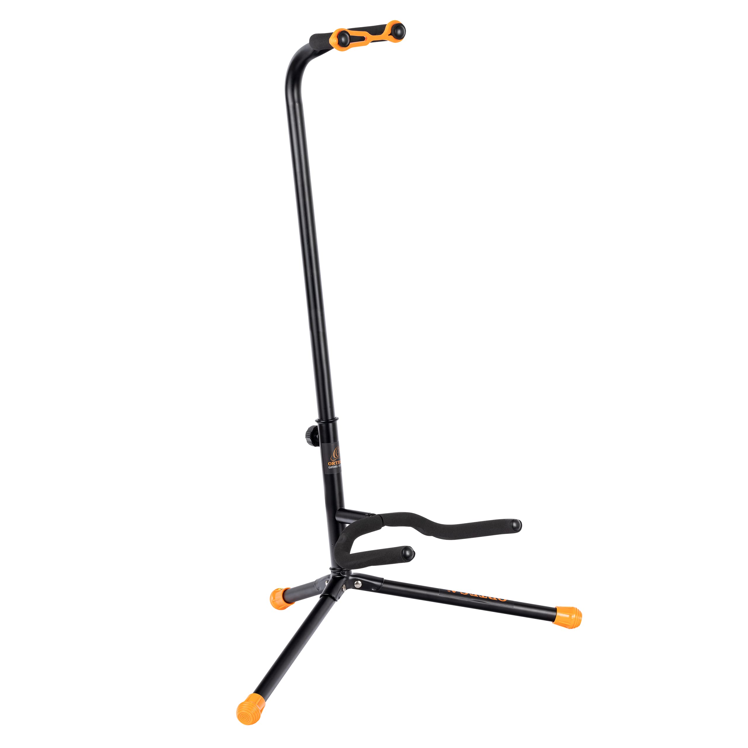 Ortega Guitars Acoustic & Electric Guitar Stand w/Tripod Legs and Cradle for Single Instrument-Black (OGS-1BK)