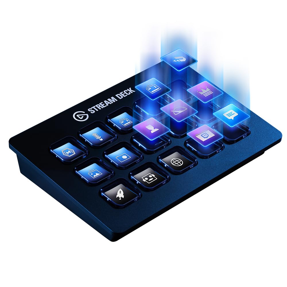 Elgato Stream Deck Classic - Live Production Controller With 15 Customizable LCD Keys And Adjustable Stand, Trigger Actions In OBS Studio, Streamlabs, Twitch, Youtube And More, PC/Mac