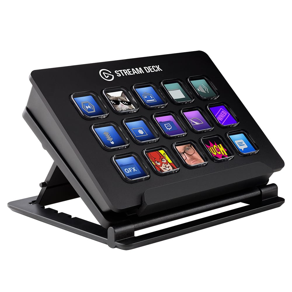 Elgato Stream Deck Classic - Live Production Controller With 15 Customizable LCD Keys And Adjustable Stand, Trigger Actions In OBS Studio, Streamlabs, Twitch, Youtube And More, PC/Mac