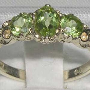 LetsBuyGold 925 Sterling Silver Real Genuine Peridot Womens Anniversary Ring - Size 8