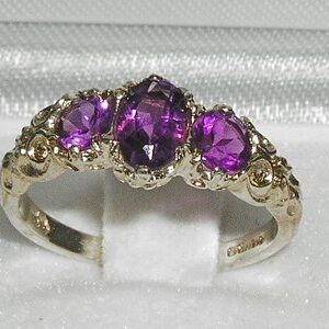 LetsBuyGold 925 Sterling Silver Natural Amethyst Womens Promise Ring - Size 6.5