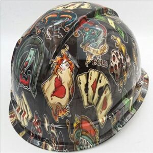 Wet Works Imaging Customized Pyramex Cap Style Wicked Gambler Lucky 7 Hard Hat with Ratcheting Suspension