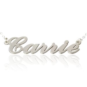 aj's collection sterling silver personalized custom name necklace up to 12 characters