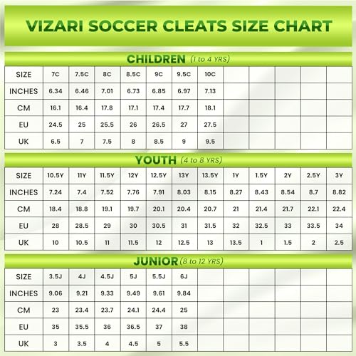 Vizari Stealth FG Soccer Shoes | Firm Ground Outdoor Soccer Shoes for Boys and Girls | Lightweight and Easy to wear Youth Outdoor Soccer Cleats | Green/Black | Little Kid