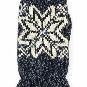 BRUCERIVER Women Snowflake Knit Mittens with Warm Thinsulate Fleece Lining Size M (Black)