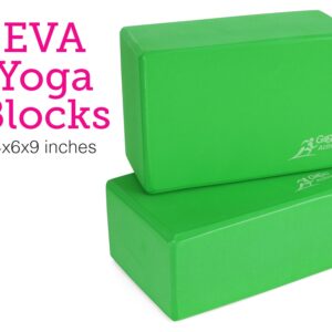 Go Go Active Yoga Accessories Set - Includes 2 Yoga Blocks, 1 Microfiber Non Slip Mat Towel 72X24, 1 Microfiber Hand Towel 24X15, 1 Yoga Strap, 1 Pair of Yoga Socks (Green)