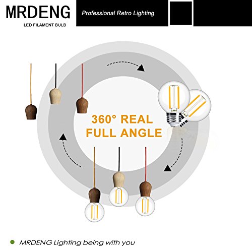 MRDENG Candelabra Led Light Bulbs G16.5 for Chandelier,Ceiling Fan,E12 Led Bulb Dimmable 40 Watt Equivalent,350Lumens,120 Volts,2700K Warm White,6 Pack