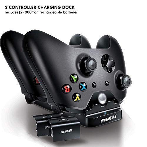 dreamGEAR 8 in 1 Gamers Kit for XBOXONE: Includes Charging dock/USB/Gaming Headset/Protective Covers and (2) 800 mah Rechargeable batteries (6631)