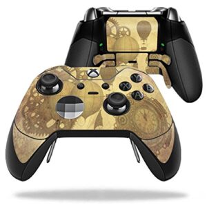 mightyskins skin compatible with microsoft xbox one elite controller - steam punk paper | protective, durable, and unique vinyl wrap cover | easy to apply, remove, and change styles | made in the usa