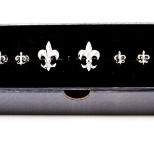 MRCUFF Fleur De Lis Pair Tuxedo Cufflinks and Studs Set in a Presentation Gift Box & Polishing Cloth … (Fleur studs)