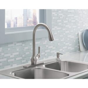 KOHLER K-R78035-SD-VS Barossa Touchless Pull-Down Kitchen Sink Faucet with Soap Dispenser, Kitchen Faucet with Pull Down Sprayer, Vibrant Stainless