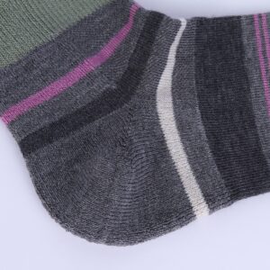 EnerWear 4 Pack Women's Merino Wool Outdoor Hiking Trail Crew Sock (US Shoe Size 4-10,Violet/Gray/Multi)