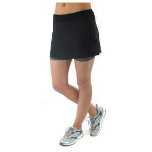 alex + abby women's plus-size pursuit skort - golf tennis run 2x black/steel