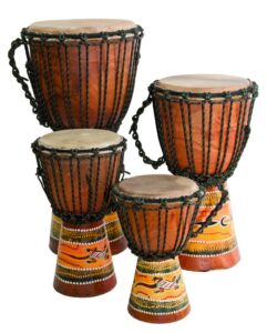 djembe beginner paint, 16" tall, 7.5-8.5" head