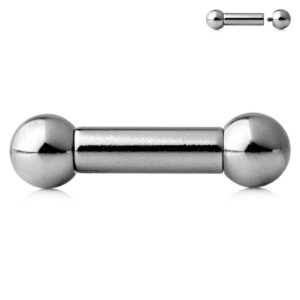 ruifan 316l surgical steel internally threaded straight barbell 8g 1/2 inch