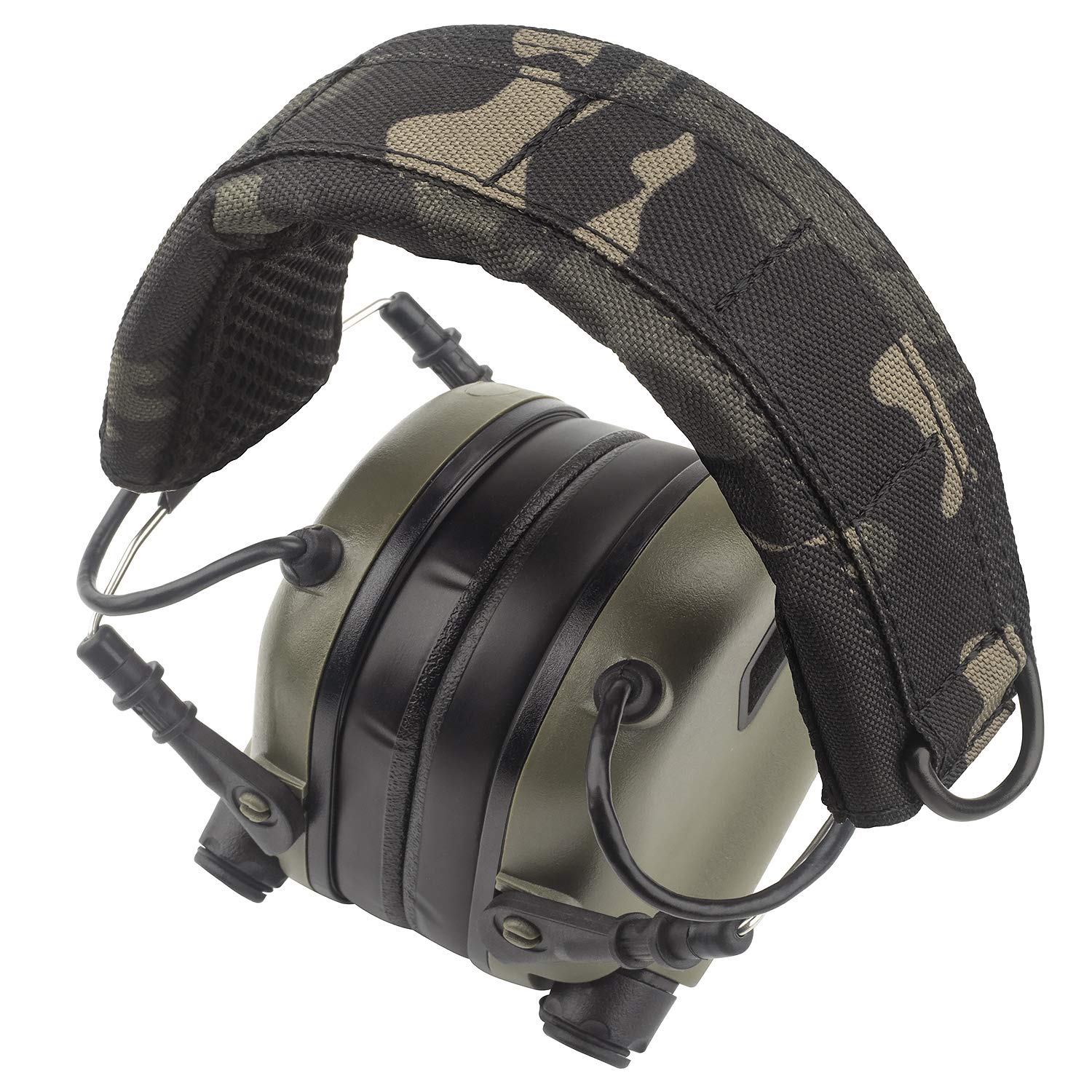 OPSMEN Headband Advanced Modular Headset Cover Fit for All General Tactical Earmuffs Accessories Upgrade Bags Case Multicam Black