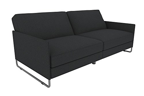 DHP Pembroke Convertible Futon Sofa Bed, Grey Linen