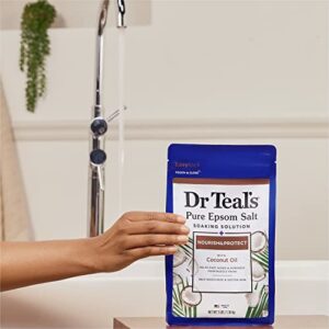 Dr Teal's Salt Soak with Pure Epsom Salt, Nourish & Protect with Coconut Oil, 3 lbs