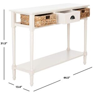 Safavieh Home Collection Christa Distressed White 3-Drawer Storage Console Table, Distressed/White