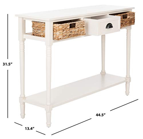 Safavieh Home Collection Christa Distressed White 3-Drawer Storage Console Table, Distressed/White