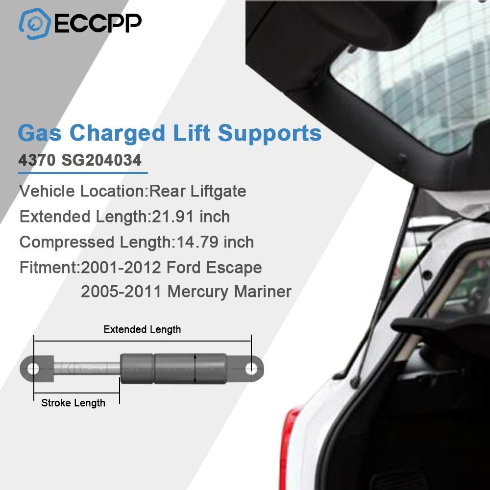 Lift Supports,ECCPP Rear Liftgate Lift Support Struts Gas Shocks for Ford Escape 2001-2012,for Mercury Mariner 2005-2012 Compatible with 4370 Strut Set of 2