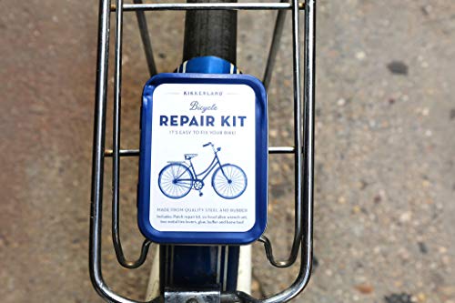 Kikkerland Bike Tin Repair Kit, DIY Bike Repair & Maintenance Tools, Steel and Rubber, Includes 6 Headed Allen set, Best for Quick Fixes