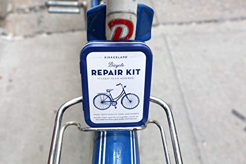 Kikkerland Bike Tin Repair Kit, DIY Bike Repair & Maintenance Tools, Steel and Rubber, Includes 6 Headed Allen set, Best for Quick Fixes