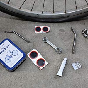 Kikkerland Bike Tin Repair Kit, DIY Bike Repair & Maintenance Tools, Steel and Rubber, Includes 6 Headed Allen set, Best for Quick Fixes