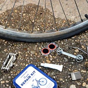 Kikkerland Bike Tin Repair Kit, DIY Bike Repair & Maintenance Tools, Steel and Rubber, Includes 6 Headed Allen set, Best for Quick Fixes