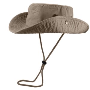 gelante 100% cotton stone-washed adjustable bucket safari boonie sun hats.1910-1pc khaki s/m