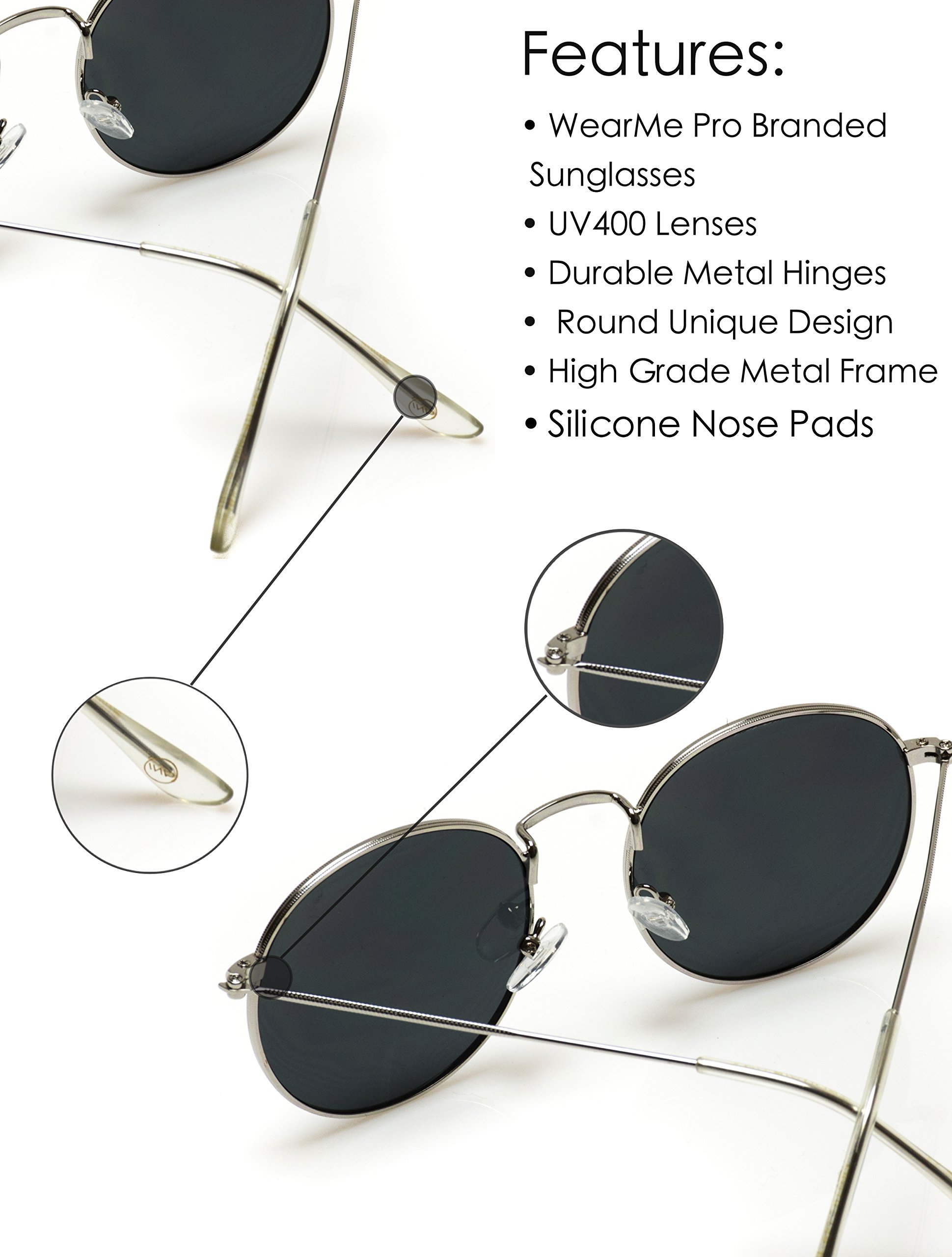 WearMe Pro - Reflective Lens Round Trendy Sunglasses