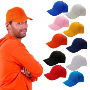 CoverYourHair Baseball Hats - Plain Dad Hat - Baseball Caps - Adjustable Sport Cap ,10 Pack Baseball Cap, Multi color,One Size