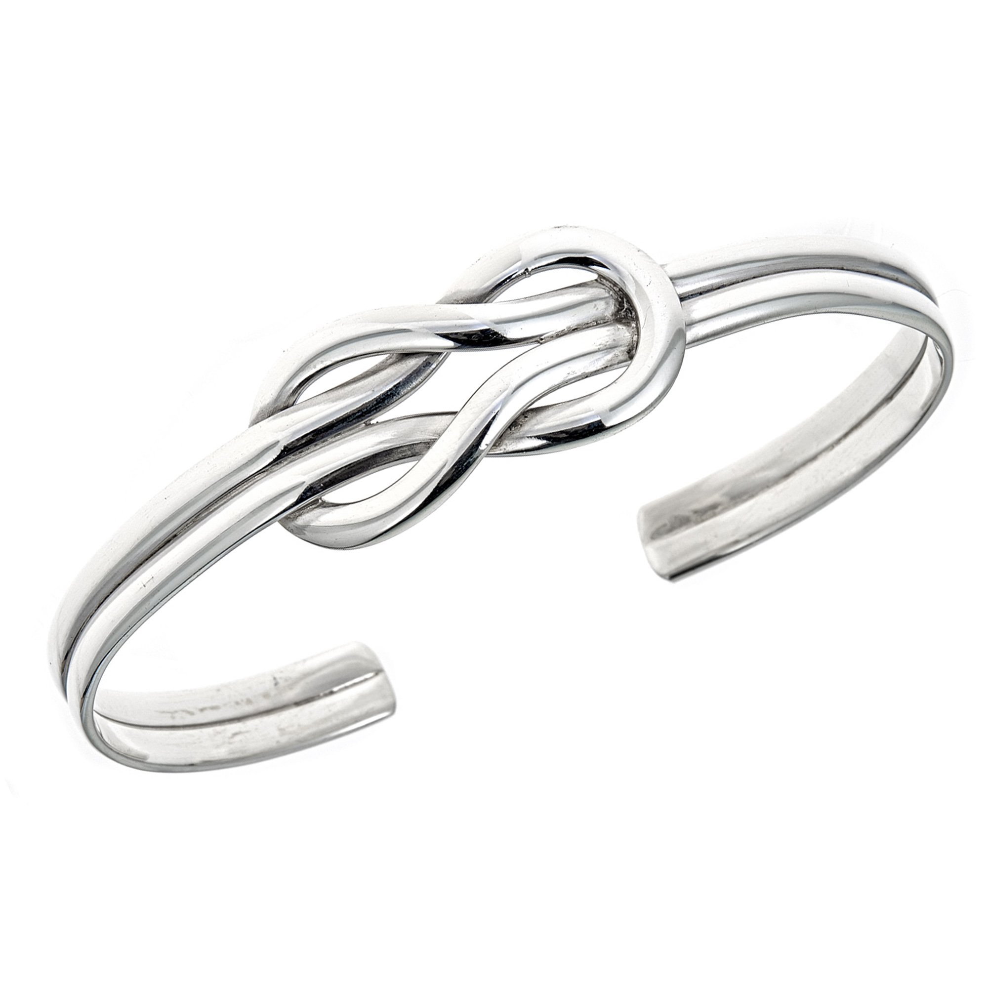 Ritastephens Sterling Silver Mariner Tie the Love Knot Cuff Bangle Bracelet 7 inch