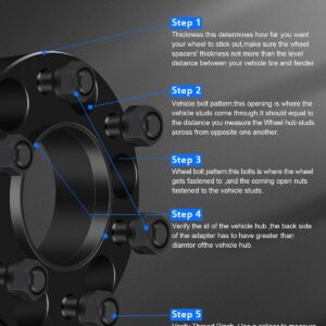 ECCPP 2" inch 6 Lug Hubcentric Wheel Spacers 6x135mm to 6x135mm 87mm CB fits for Ford Expedition for Ford for F-150 for Lincoln Navigator for Lincoln Mark LT with 14x2 Studs-2PCS