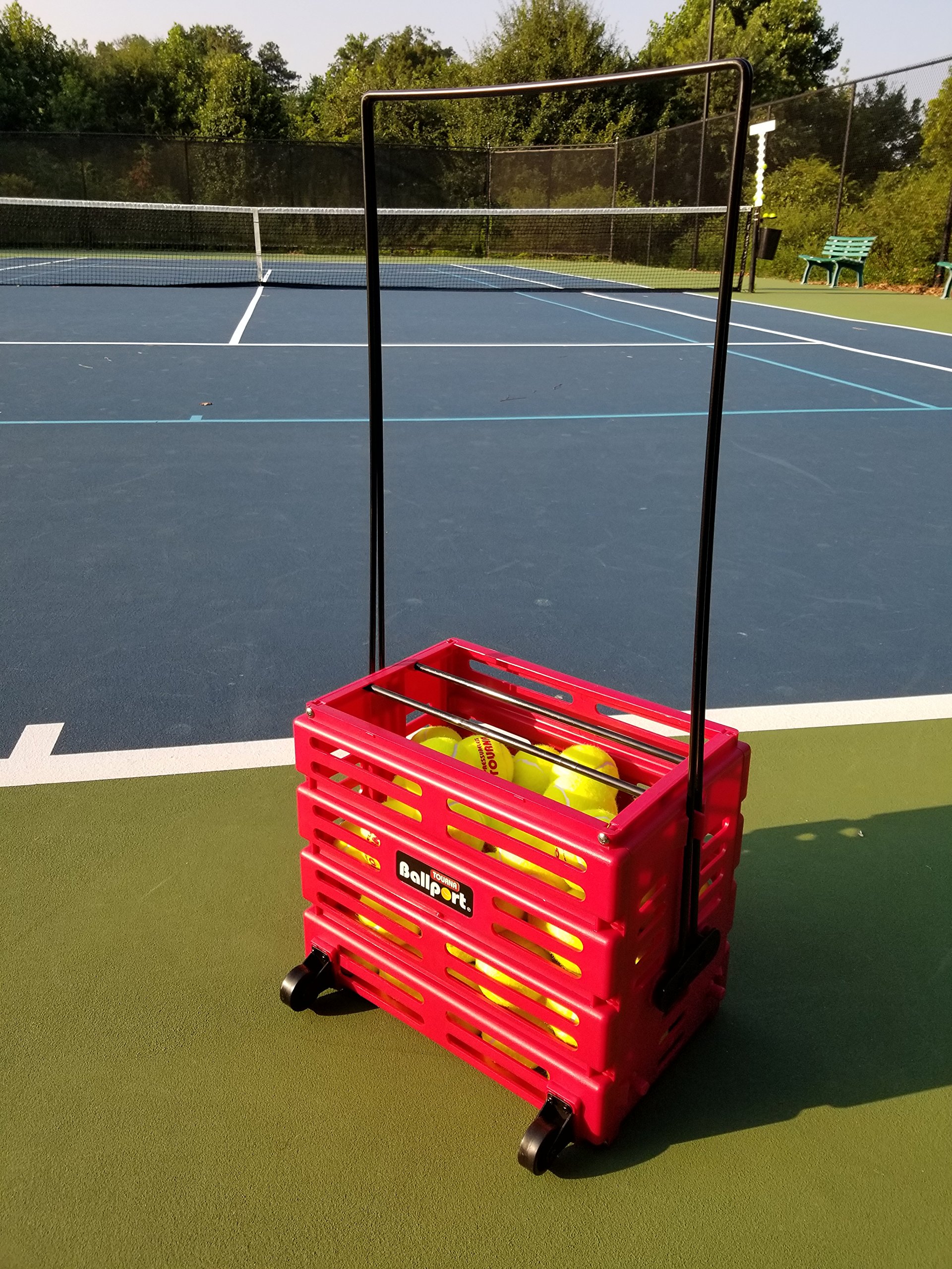 Tourna Ballport Deluxe Tennis Ball Hopper with Wheels - Blue