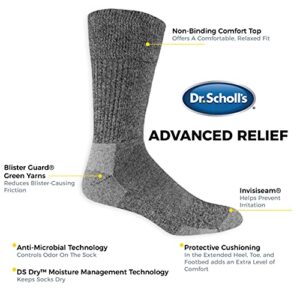 Dr. Scholl's Men's 2 Pack Non-binding Diabetes and Circulatory Odor Resistant Crew Casual Sock, Khaki/Black, Shoe Size 13-15 US