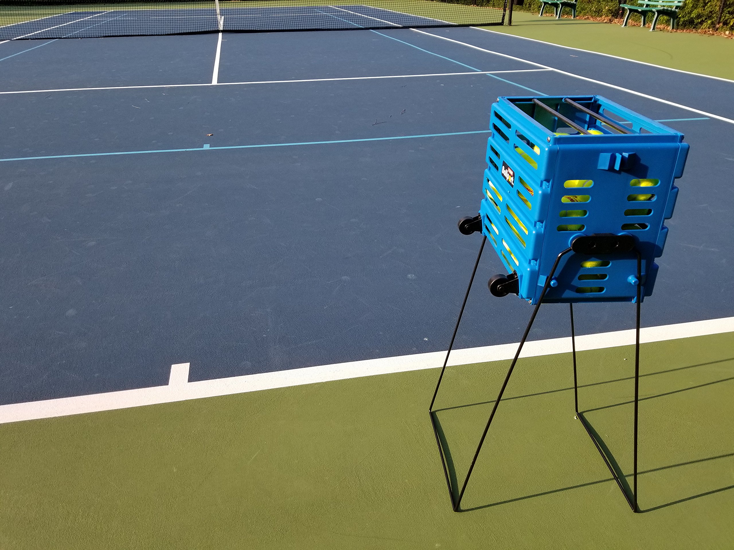 Tourna Ballport Deluxe Tennis Ball Hopper with Wheels - Blue