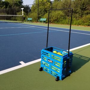 Tourna Ballport Deluxe Tennis Ball Hopper with Wheels - Blue